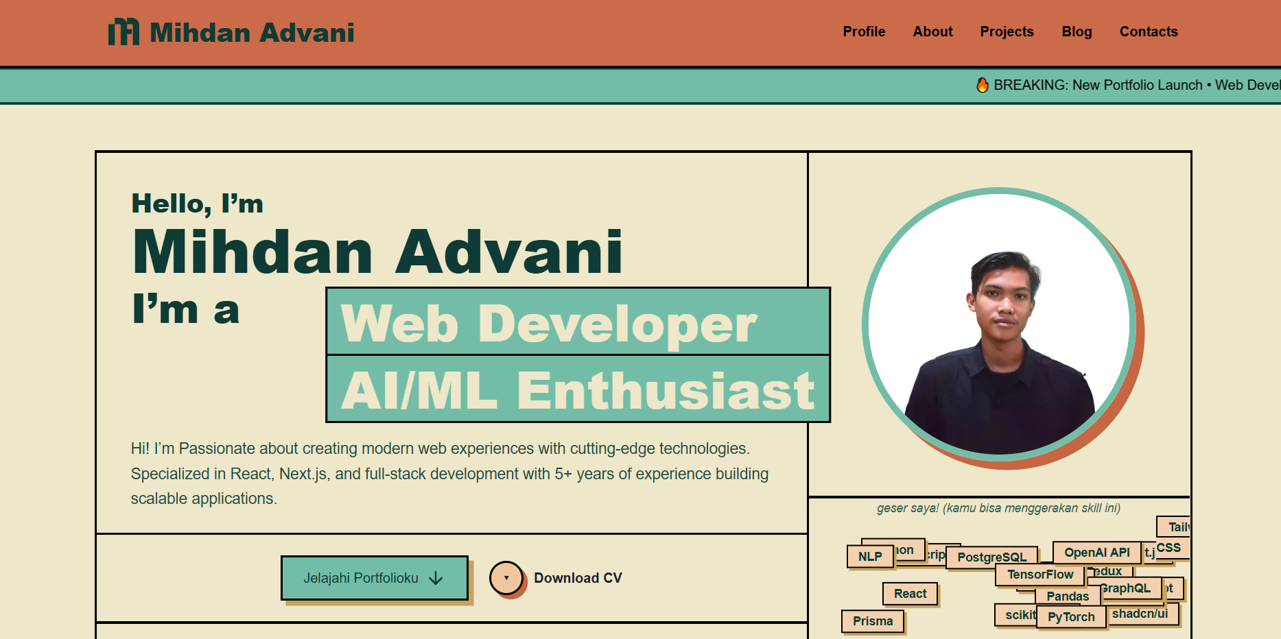 Mihdan Advani new Porftolio Website